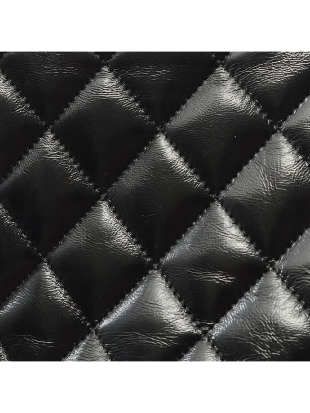 Chanel Shoulder Bag Quilted Top Handle Black Leather